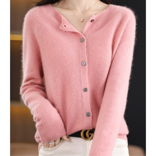 Florence Wool Regular Fit Cardigan | Button Front Long Sleeve Cardigan