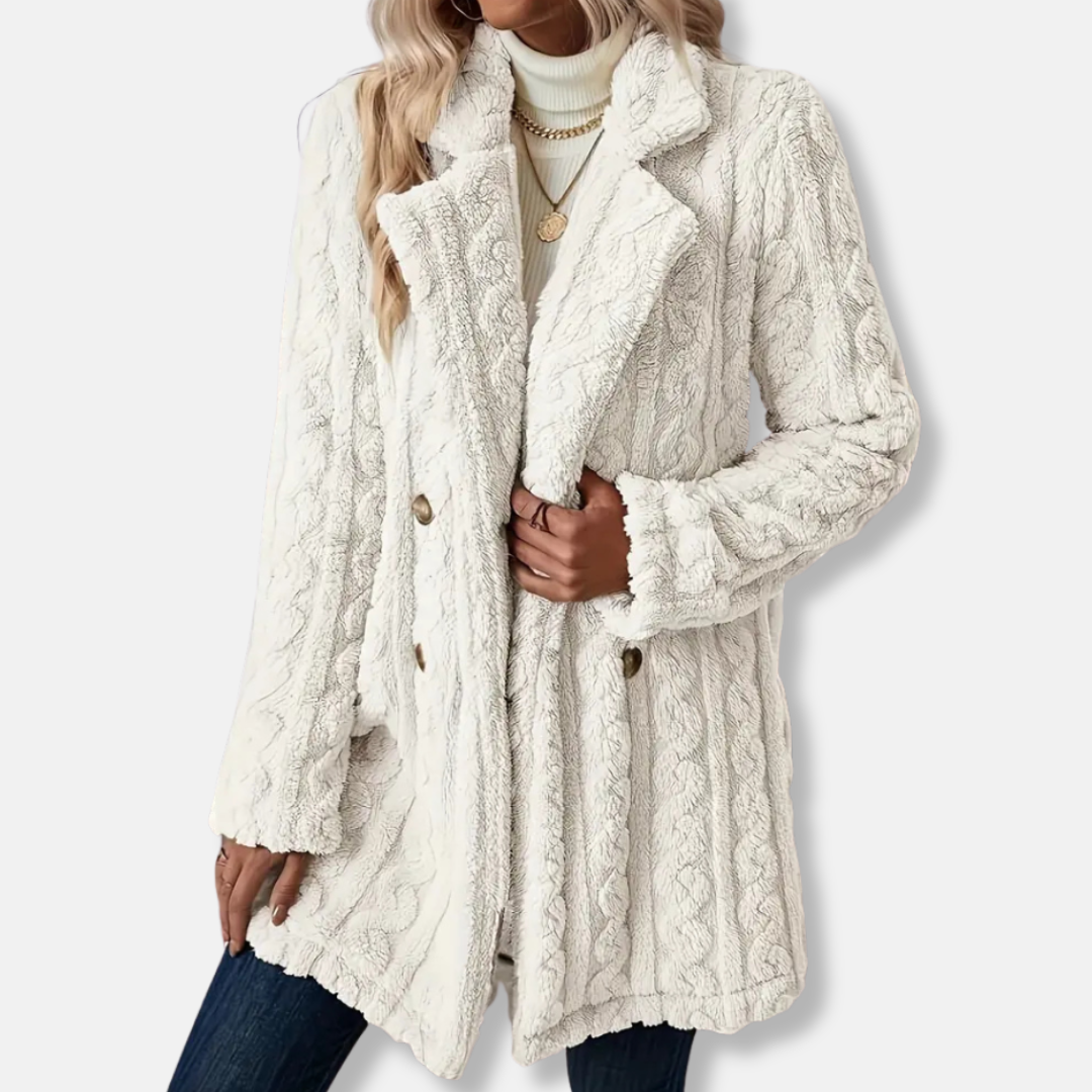 Francesca Wool Relaxed Fit Coat | Collared Button Front Winter Coat