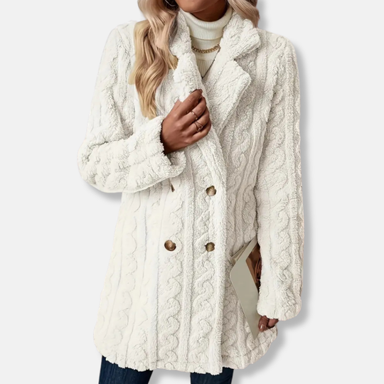 Francesca Wool Relaxed Fit Coat | Collared Button Front Winter Coat