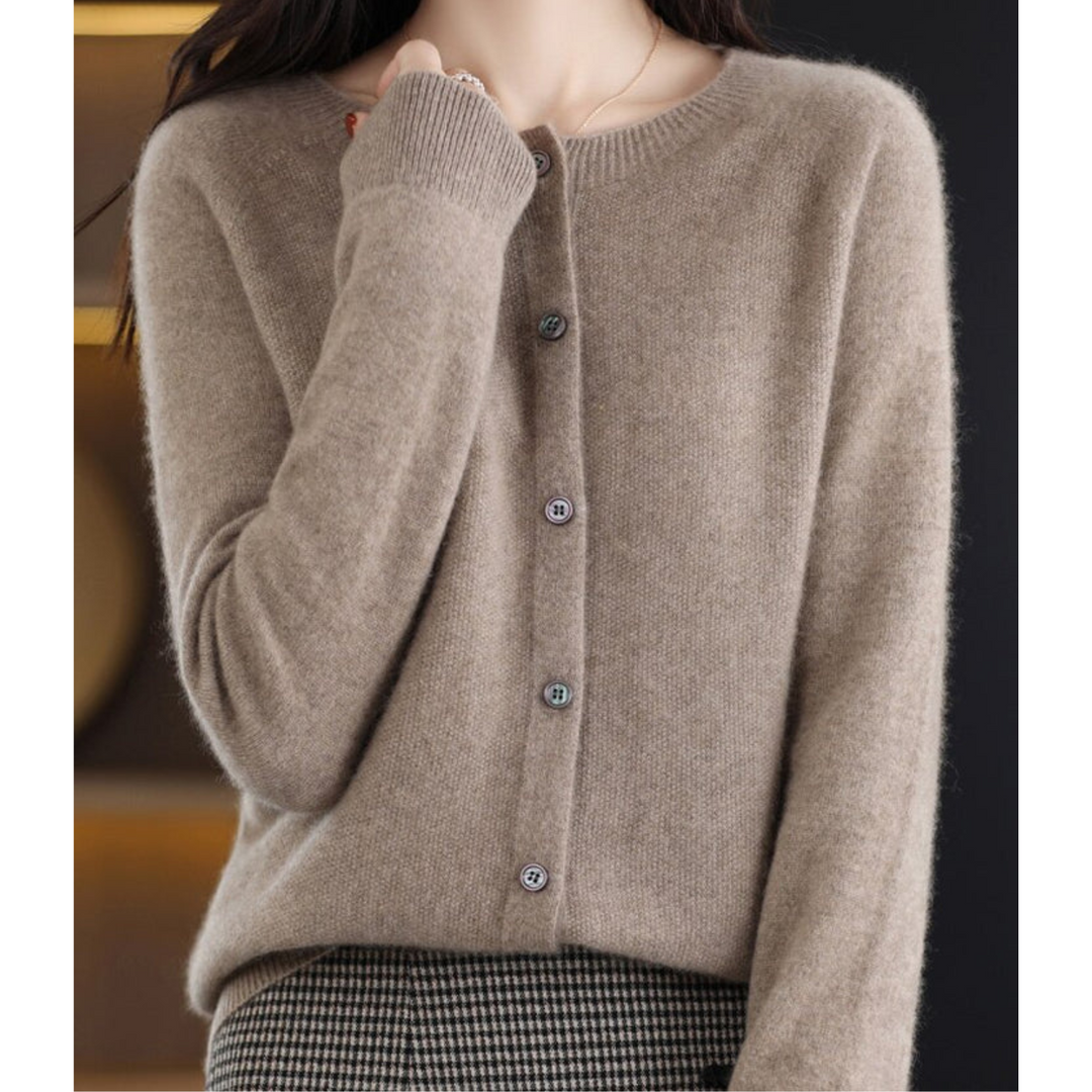 Florence Wool Regular Fit Cardigan | Button Front Long Sleeve Cardigan