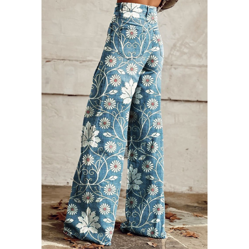 Emmanuelle | Pantalon Femme Large à Motifs Floraux