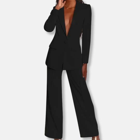 Isla Tailored Fit Blazer And Wide-Leg Trousers | Formal Two-Piece Set