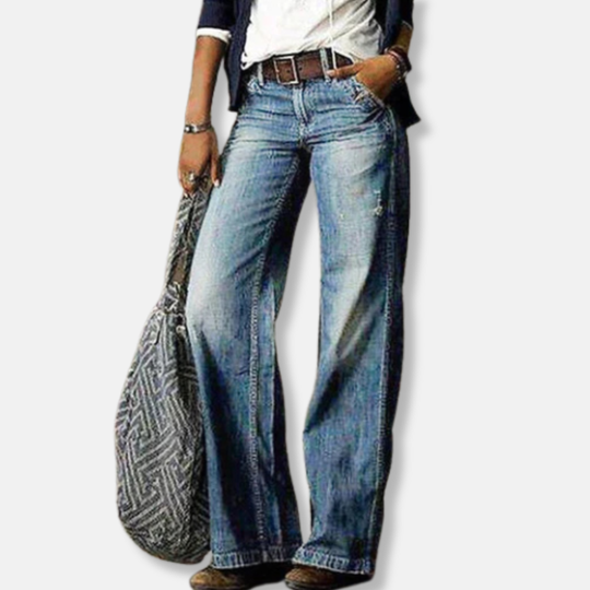 Isabella Relaxed Fit Jeans | Belted High Waisted Jeans