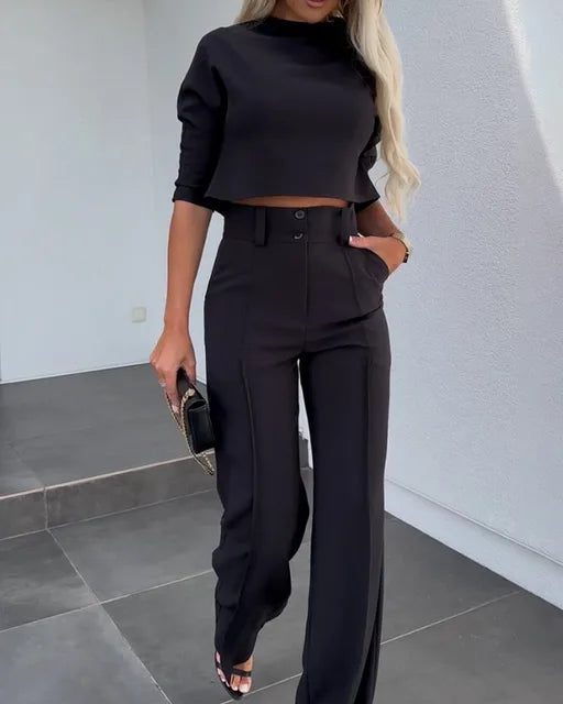 Céline | Ensemble Femme avec Crop-Top et Pantalon