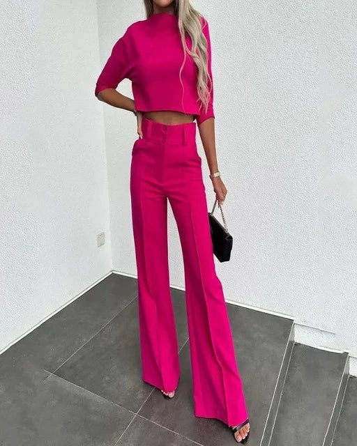 Céline | Ensemble Femme avec Crop-Top et Pantalon