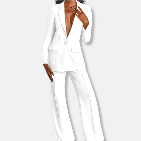 Isla Tailored Fit Blazer And Wide-Leg Trousers | Formal Two-Piece Set