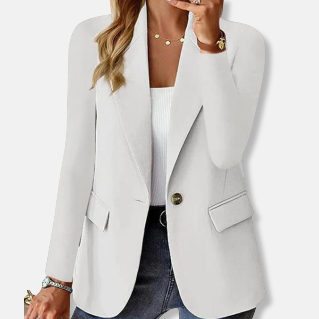 Isla Tailored Blazer | Notch Lapel Button Front Blazer