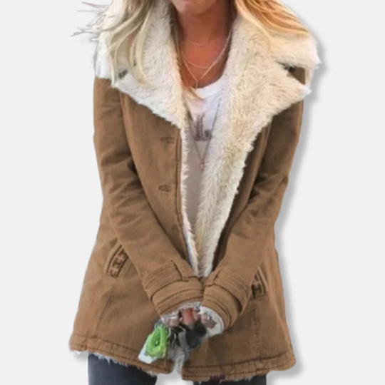 Sienna Relaxed Fit Winter Jacket | Fleece Lined Button Front Jacket