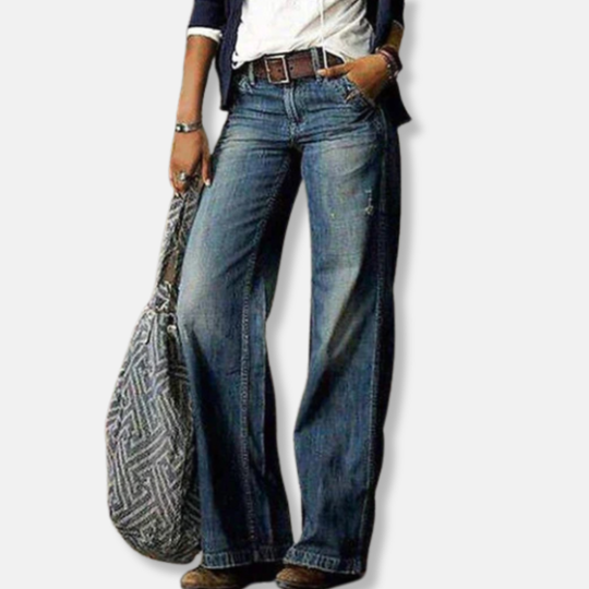 Isabella Relaxed Fit Jeans | Belted High Waisted Jeans