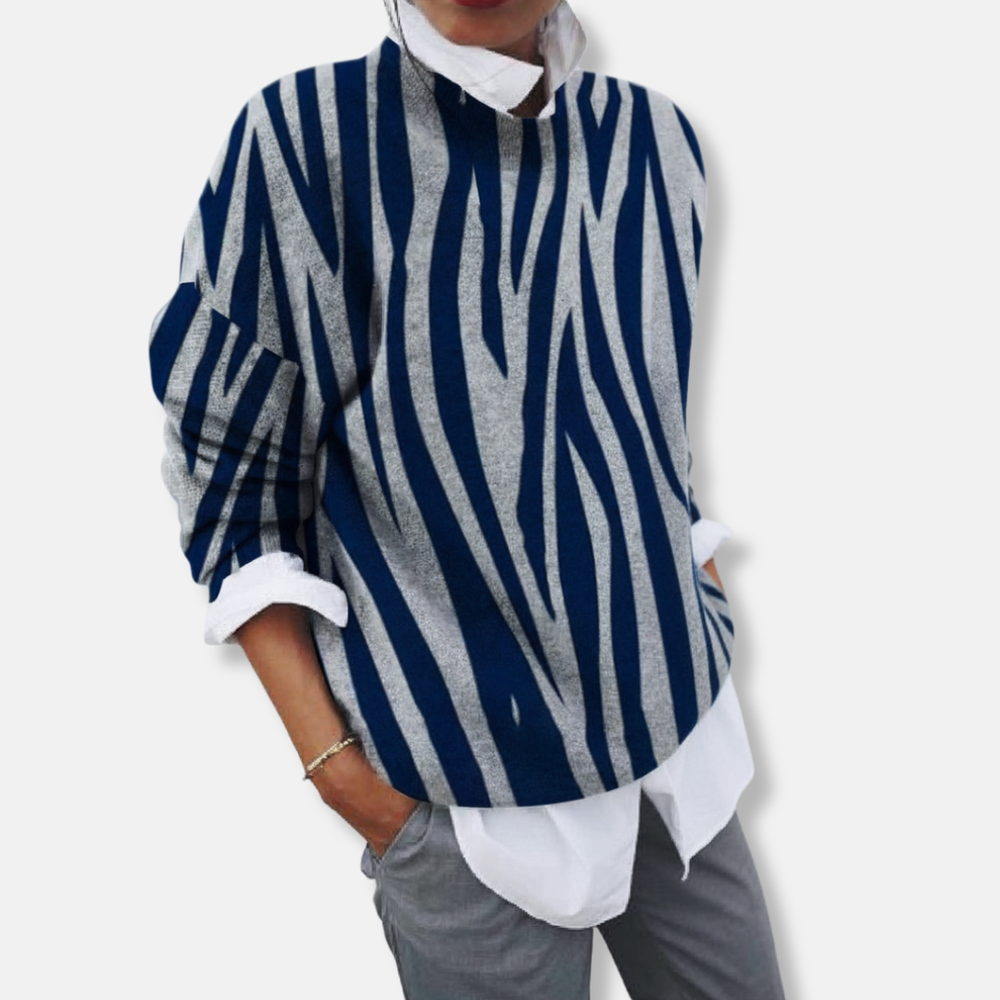 Sienna Relaxed Fit Sweatshirt | Abstract Print Crewneck Sweatshirt