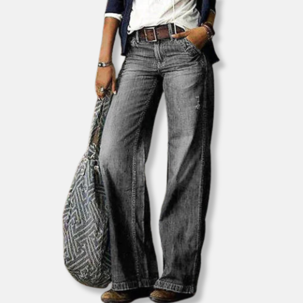 Isabella Relaxed Fit Jeans | Belted High Waisted Jeans