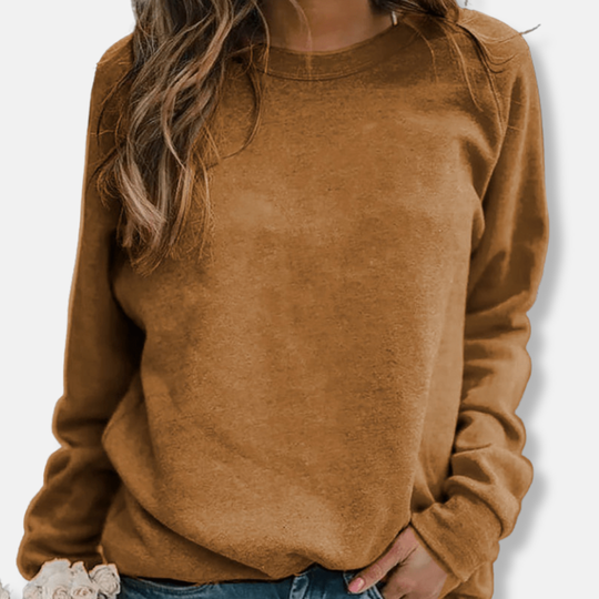 Olivia Relaxed Fit Sweatshirt | Crewneck Long Sleeve Sweatshirt