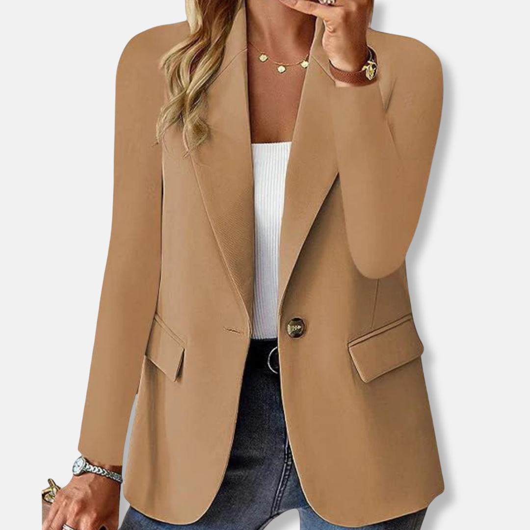 Isla Tailored Blazer | Notch Lapel Button Front Blazer