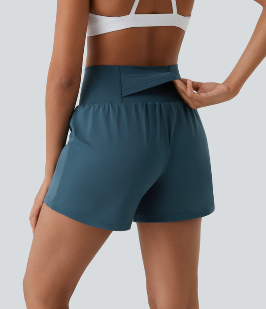 Hilara | Short de yoga 2 en 1 avec taille haute