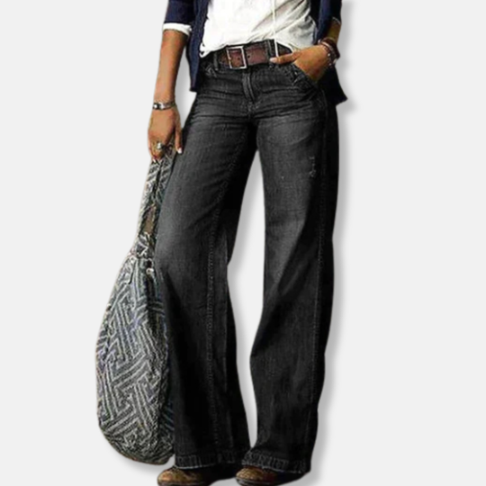 Isabella Relaxed Fit Jeans | Belted High Waisted Jeans