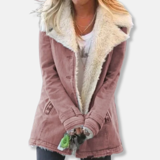 Sienna Relaxed Fit Winter Jacket | Fleece Lined Button Front Jacket