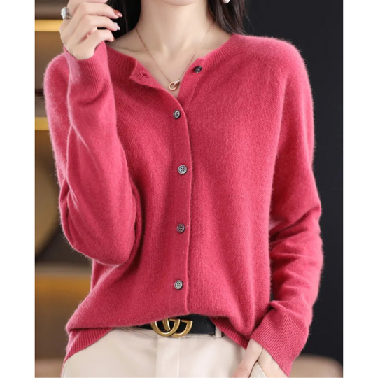 Florence Wool Regular Fit Cardigan | Button Front Long Sleeve Cardigan
