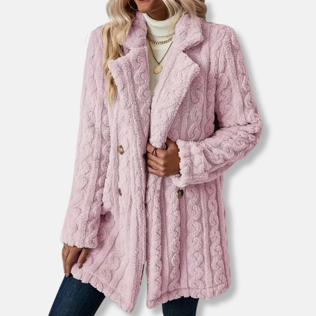 Francesca Wool Relaxed Fit Coat | Collared Button Front Winter Coat
