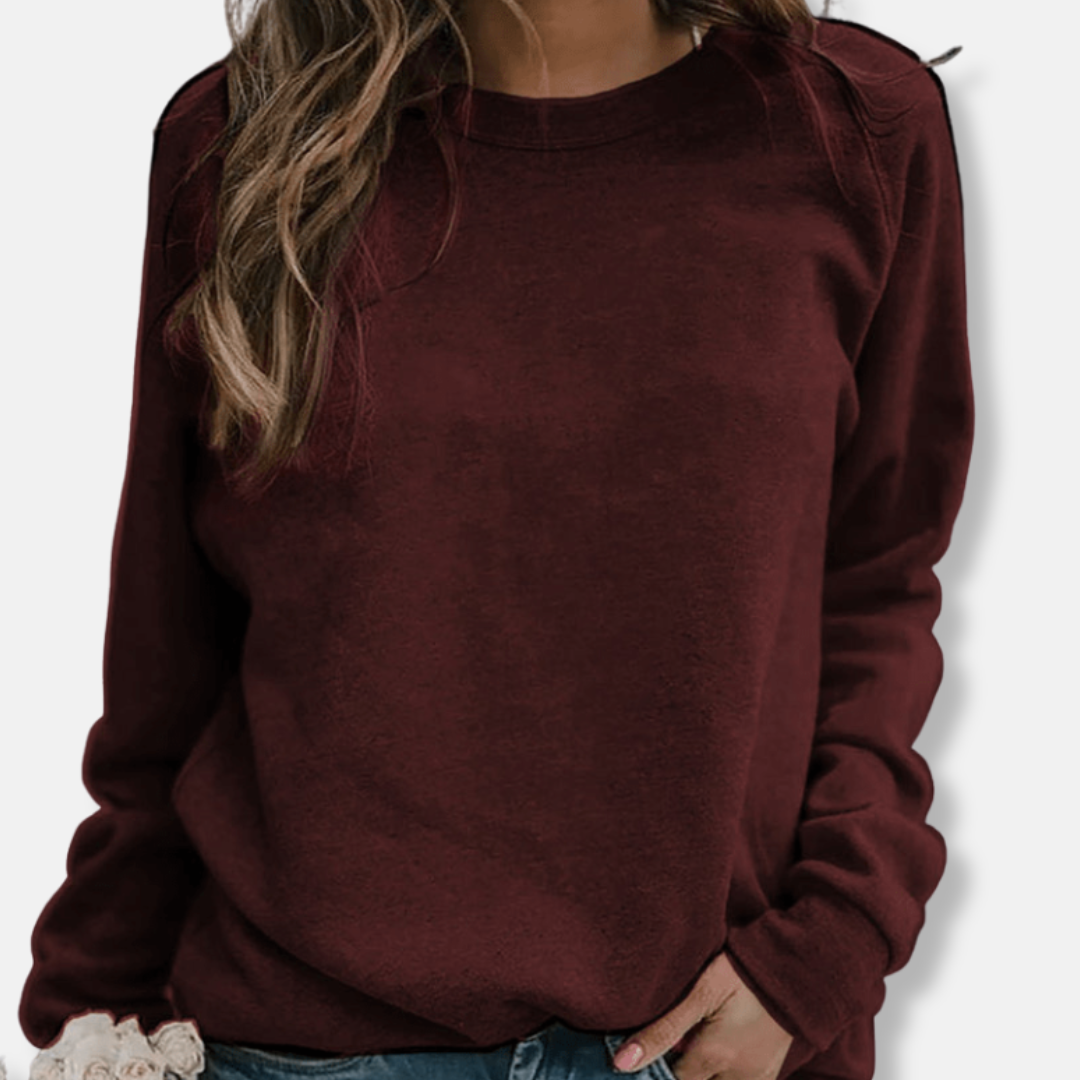 Olivia Relaxed Fit Sweatshirt | Crewneck Long Sleeve Sweatshirt