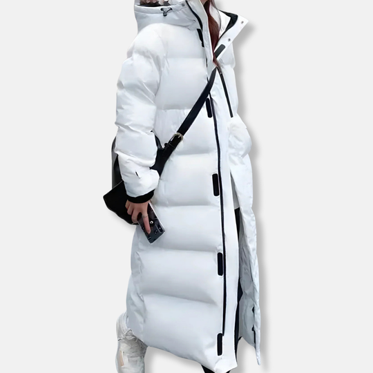 Isabella Oversized Puffer Coat | Hooded Quilted Full-Length Coat