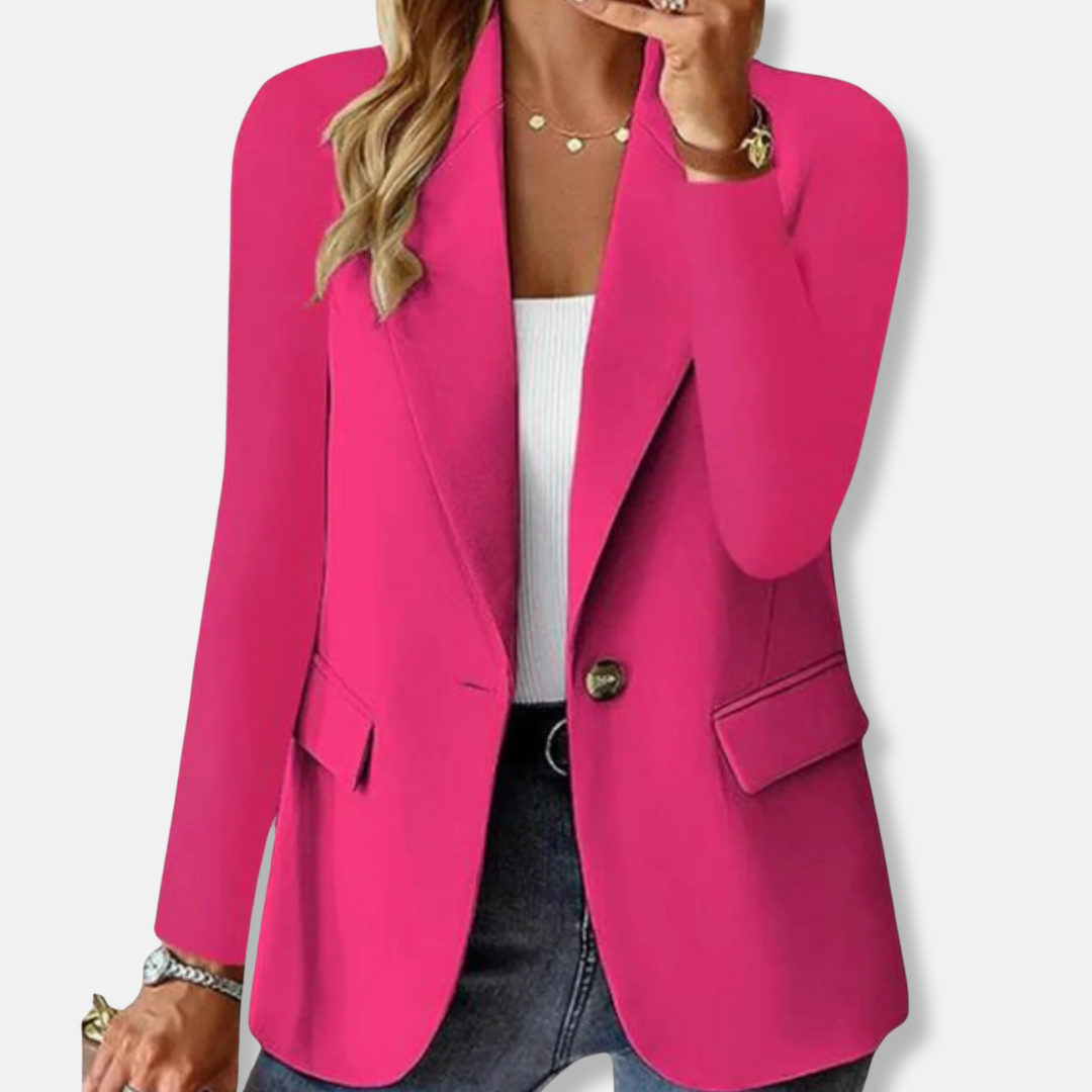 Isla Tailored Blazer | Notch Lapel Button Front Blazer