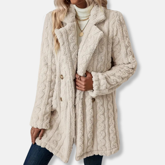 Francesca Wool Relaxed Fit Coat | Collared Button Front Winter Coat