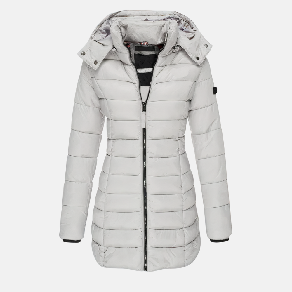 Isla Slim Fit Puffer Coat | Hooded Quilted Coat