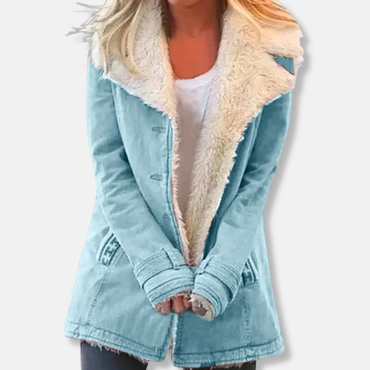 Sienna Relaxed Fit Winter Jacket | Fleece Lined Button Front Jacket