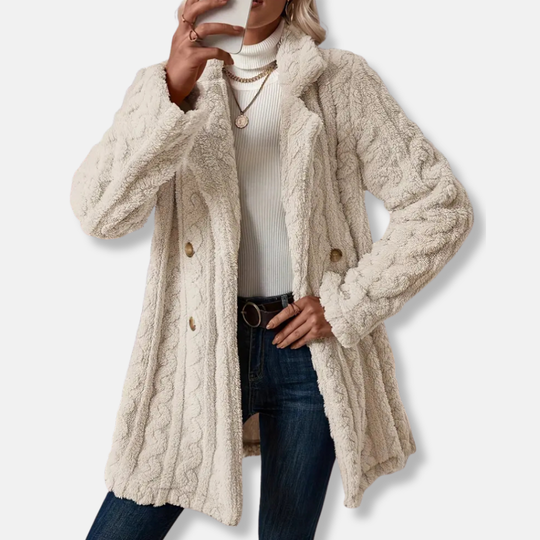 Francesca Wool Relaxed Fit Coat | Collared Button Front Winter Coat