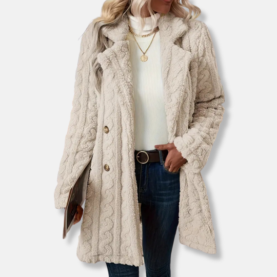 Francesca Wool Relaxed Fit Coat | Collared Button Front Winter Coat