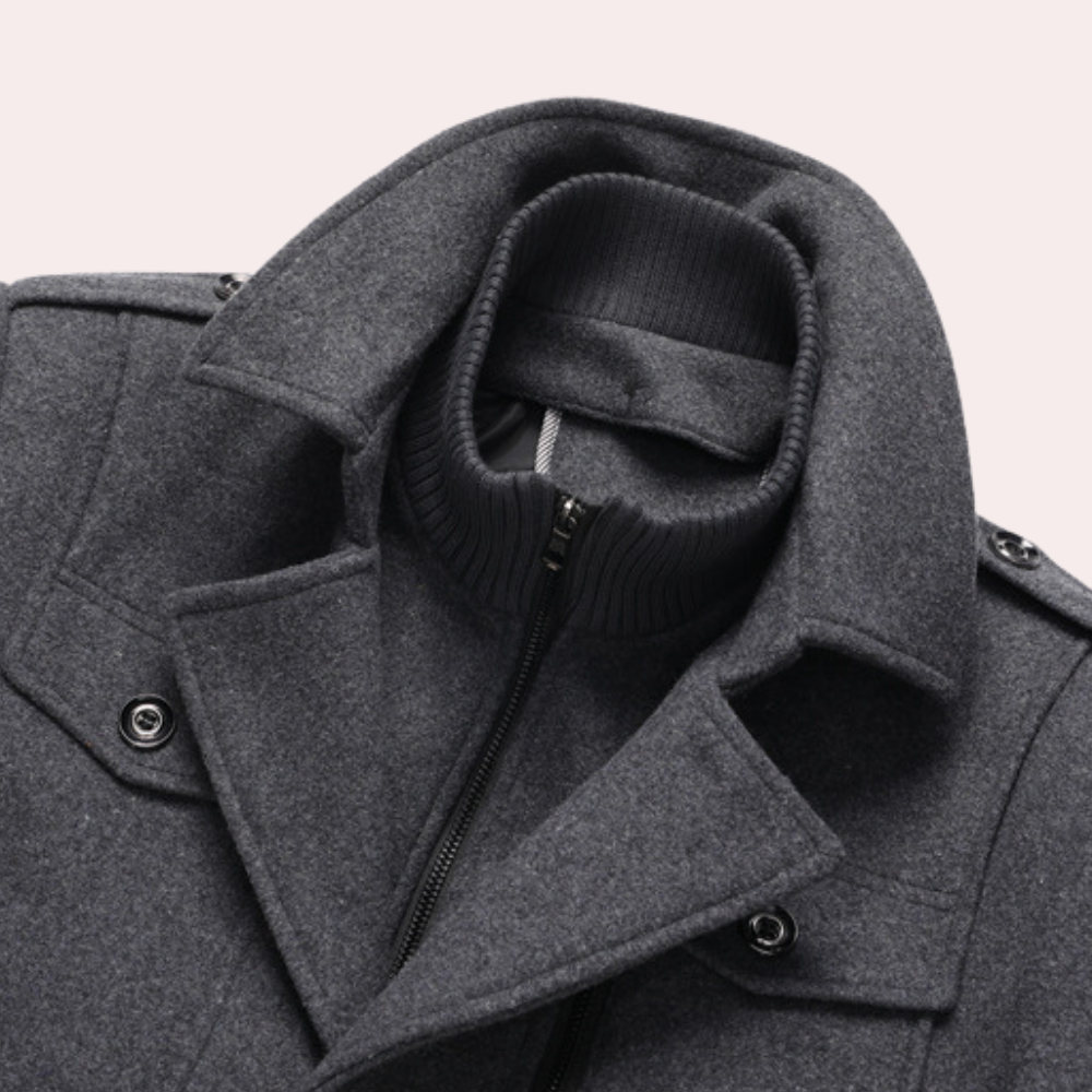 Oliver Wool Double Collar Coat | Regular Fit Coat