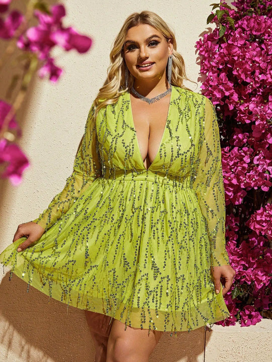 Hiltrud | Robe à paillettes grande taille