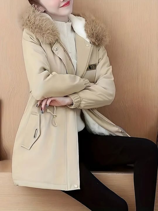 Perrine | Parka pour femme avec imitatiebontkraag