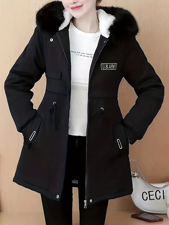 Perrine | Parka pour femme avec imitatiebontkraag