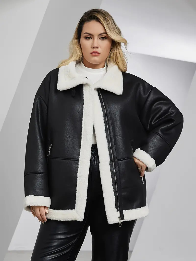 Léandre | Manteau d'hiver grande taille avec panneau Teddy