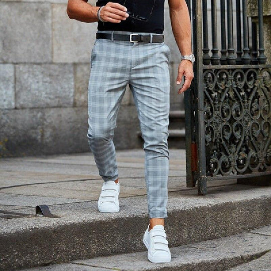 Checked Chinos Flexible Fit for Men