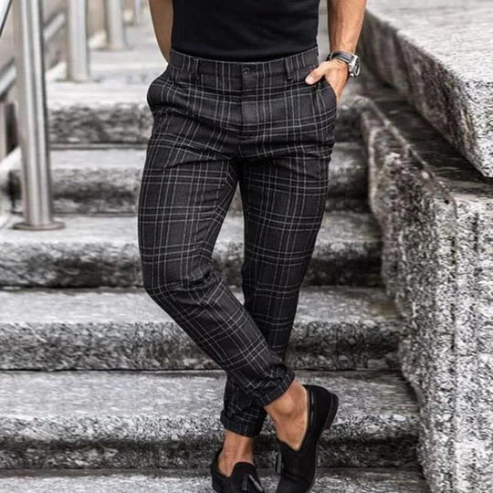 Checked Chinos Flexible Fit for Men