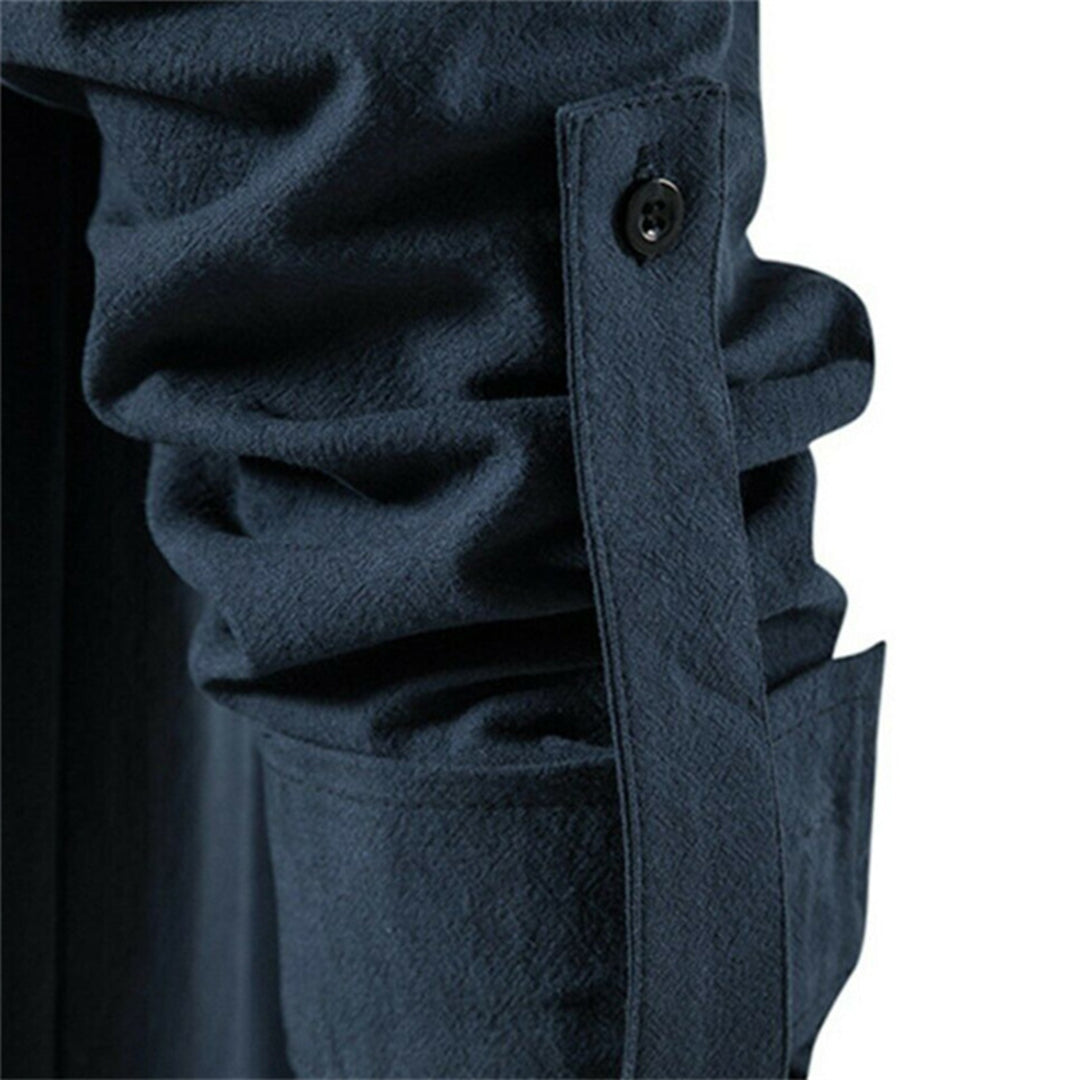 Harry Regular Fit Lace-Up Shirt | Stand Collar Long Sleeve Shirt