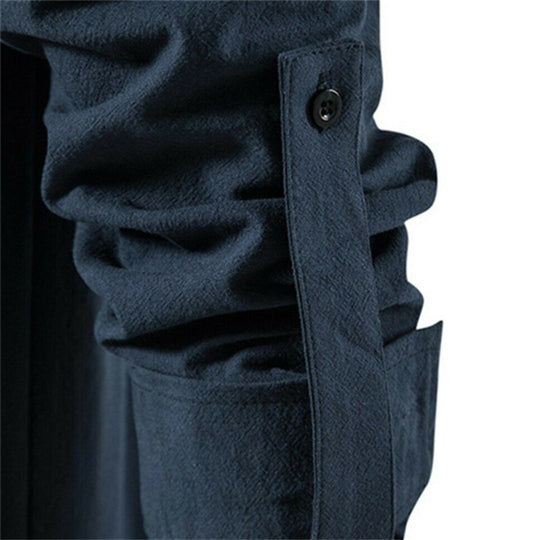 Harry Regular Fit Lace-Up Shirt | Stand Collar Long Sleeve Shirt