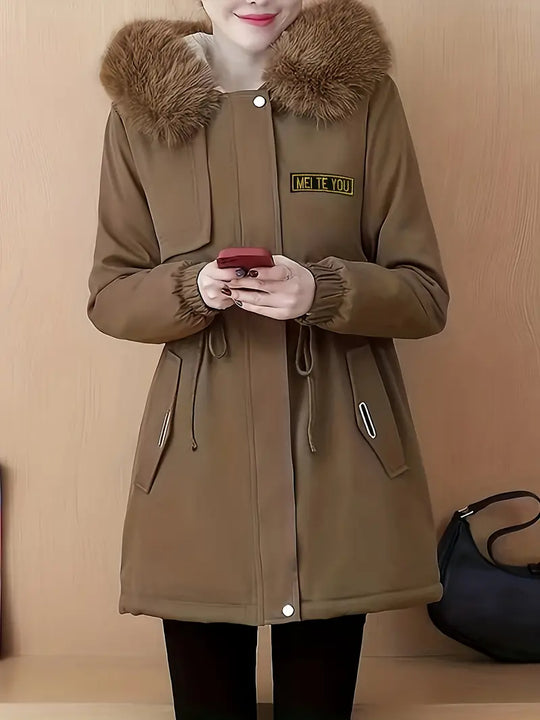 Perrine | Parka pour femme avec imitatiebontkraag