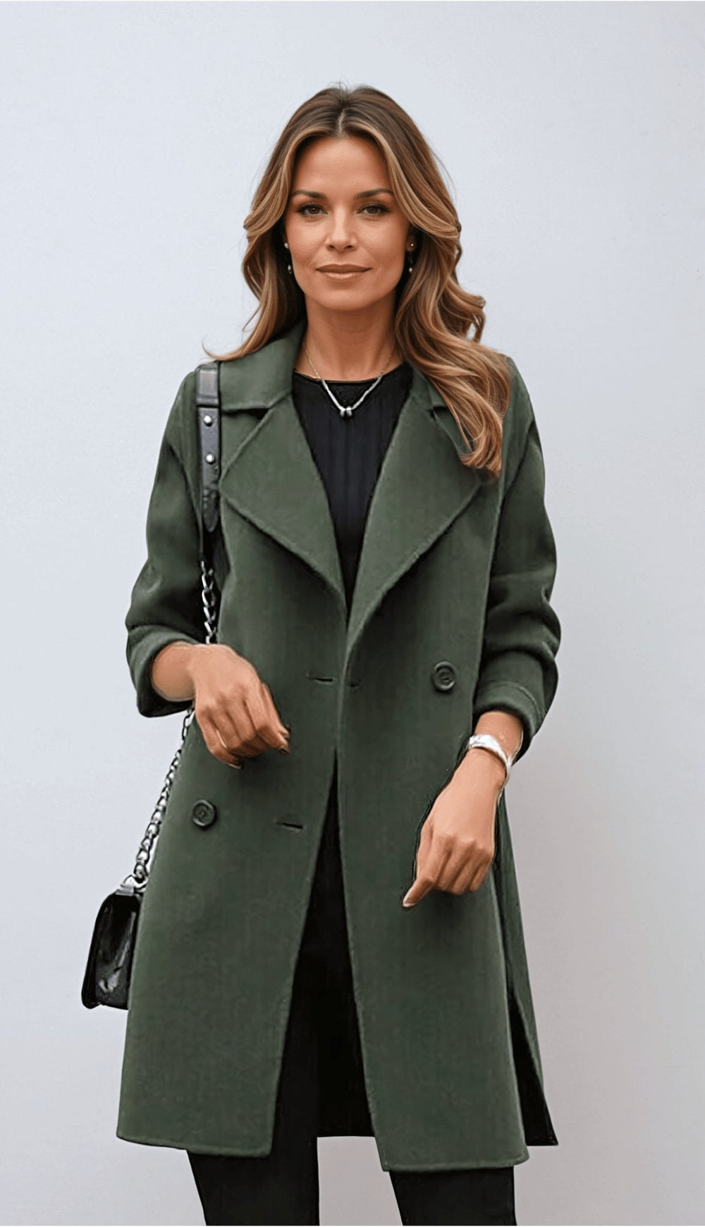 Double Breasted Coat with Warm Lining for Women