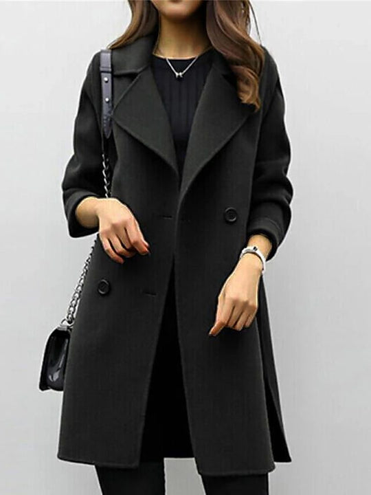Double Breasted Coat with Warm Lining for Women