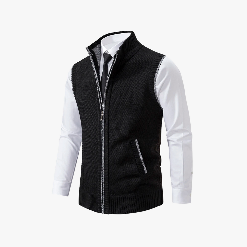 Gilet with Zipper and Pockets for Men