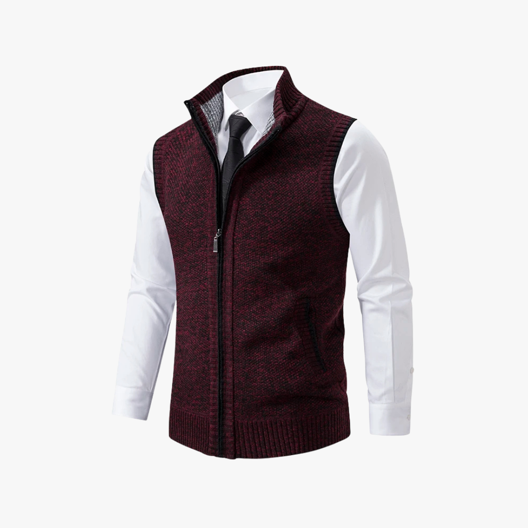 Gilet with Zipper and Pockets for Men