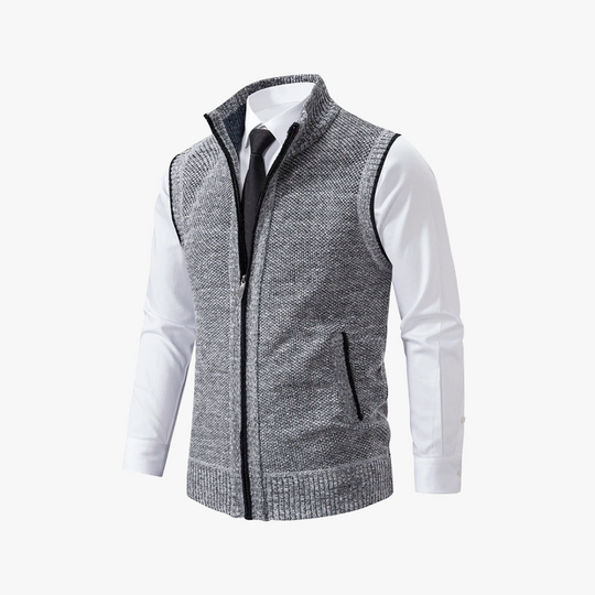 Gilet with Zipper and Pockets for Men