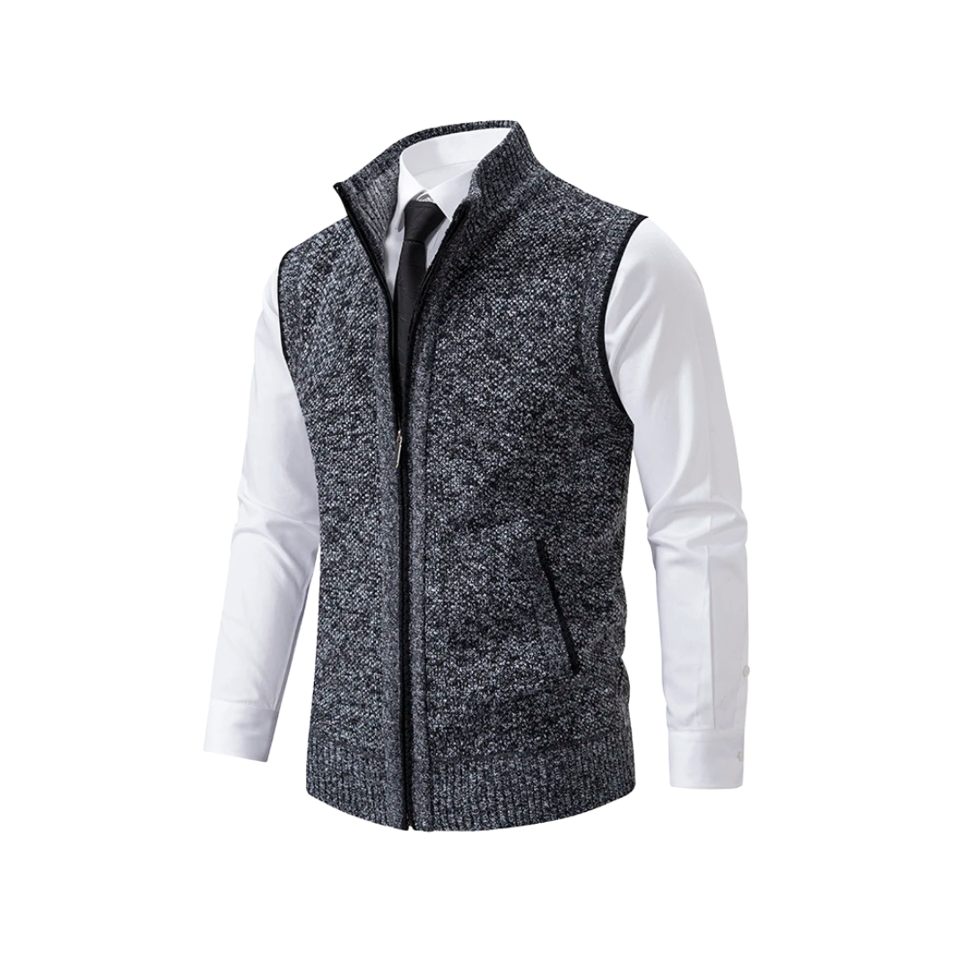 Gilet with Zipper and Pockets for Men