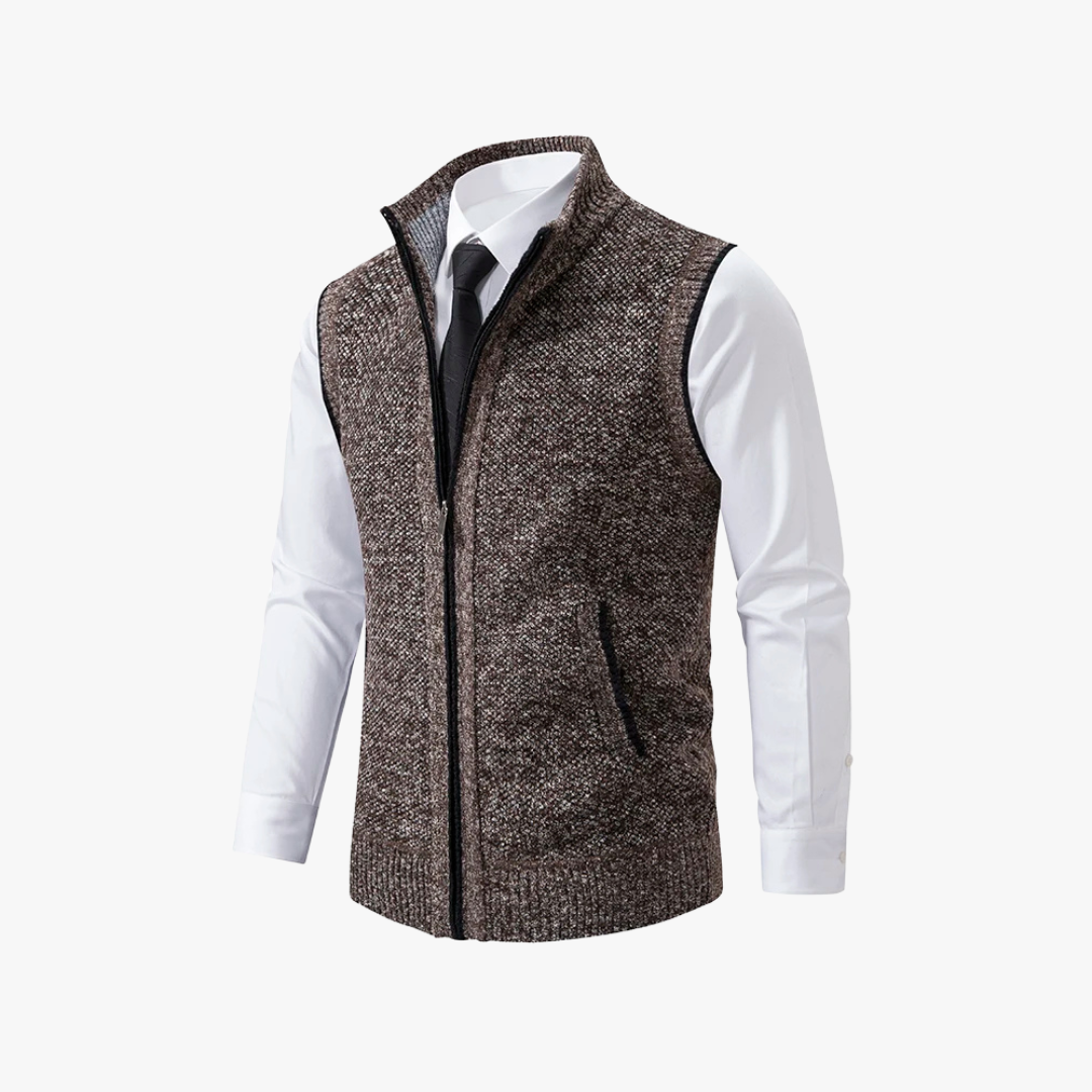 Gilet with Zipper and Pockets for Men