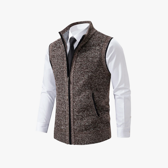 Gilet with Zipper and Pockets for Men