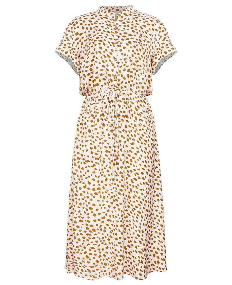 Leona | Robe midi bohème léopard
