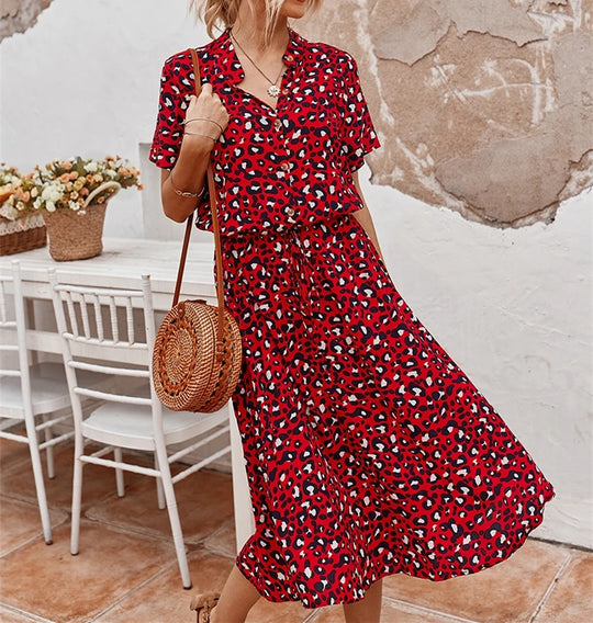 Leona | Robe midi bohème léopard